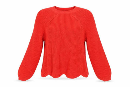 New Look Women’s Red Chunky-Knit Pullover Jumper M