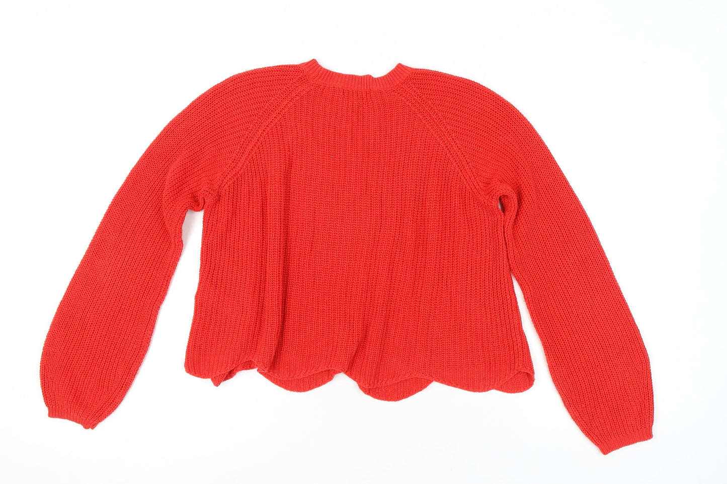 New Look Women’s Red Chunky-Knit Pullover Jumper M