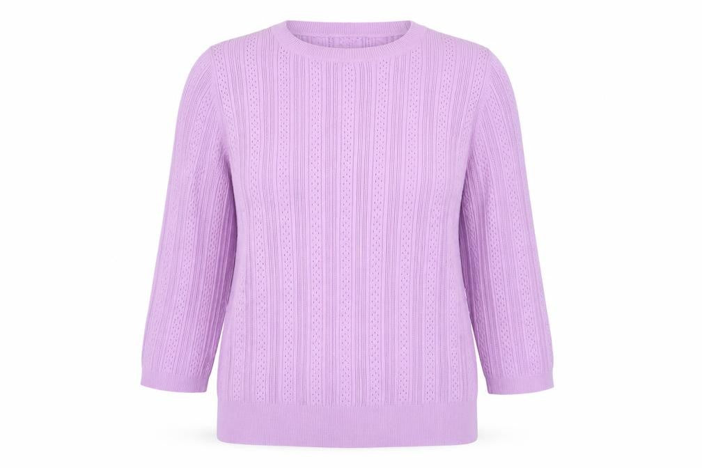 M&Co Women's Purple Cable-Knit Jumper, Size 14