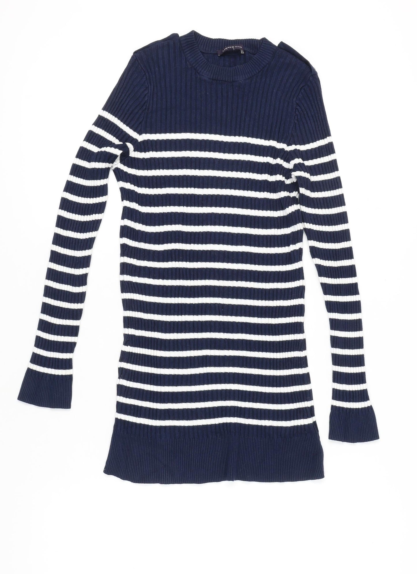 Marks and Spencer Women's Blue Striped Jumper Size 12