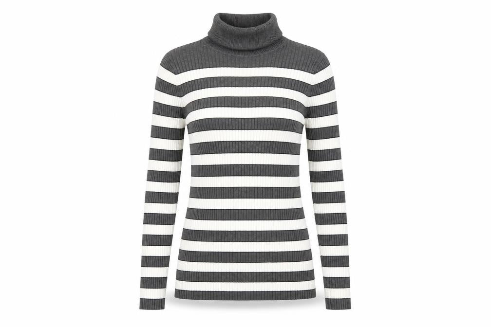 Primark Women's Stripe Roll Neck Jumper M