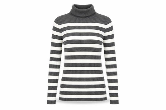 Primark Women's Stripe Roll Neck Jumper M