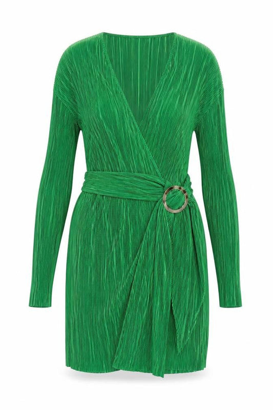 ASOS Design Green Wrap Dress - Size 12 - Long Sleeve