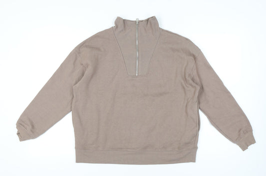 New Look Women's Brown Zip Sweatshirt Size M