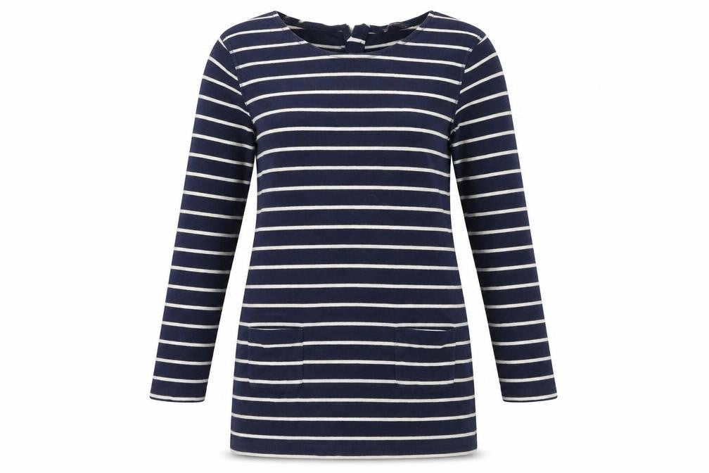Marks & Spencer Women's Navy Striped Top, Size 14