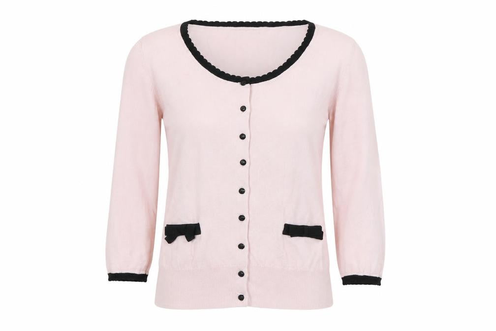 H&M Women's Pink Cardigan Size 12 Scoop Neck