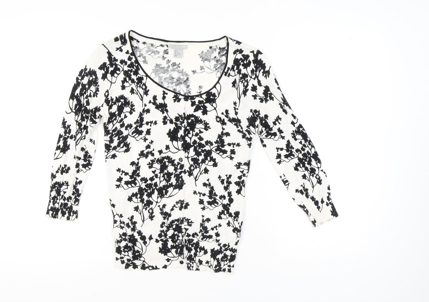 H&M Women's Black and White Cardigan Size S