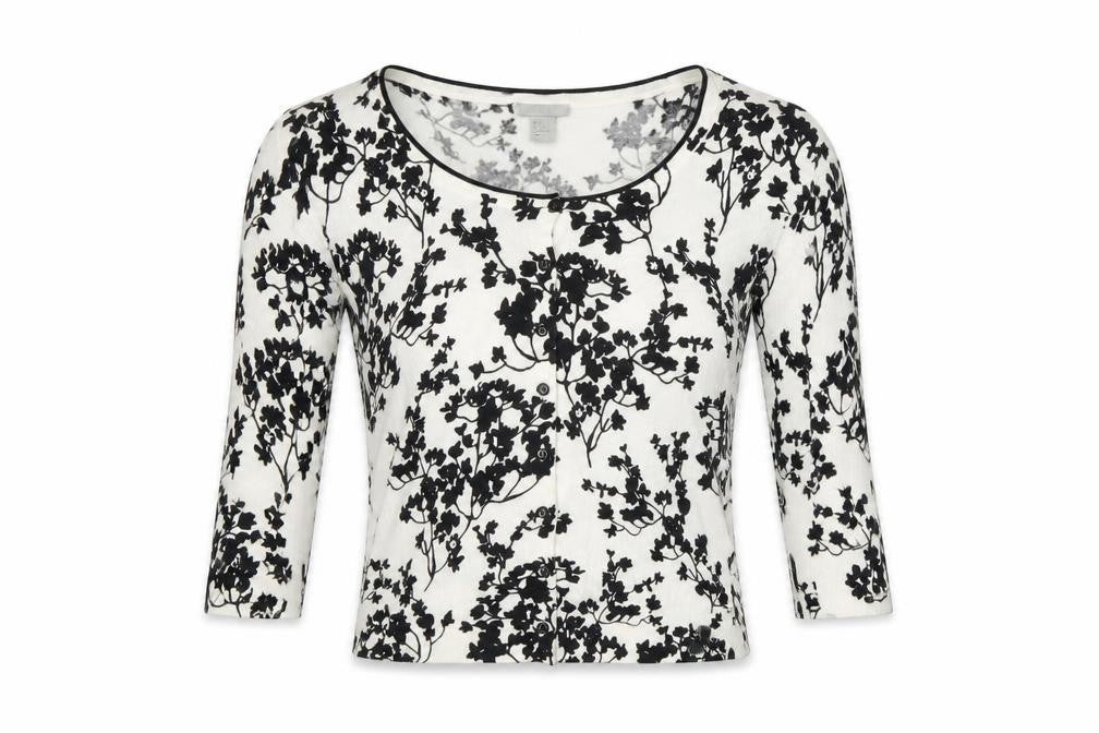H&M Women's Black and White Cardigan Size S