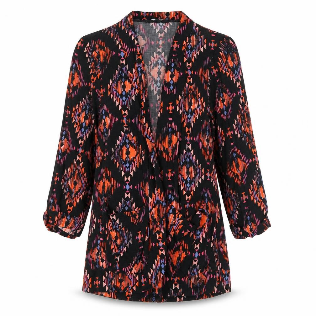 New Look Women's Multicoloured Geometric Blouse Size 8