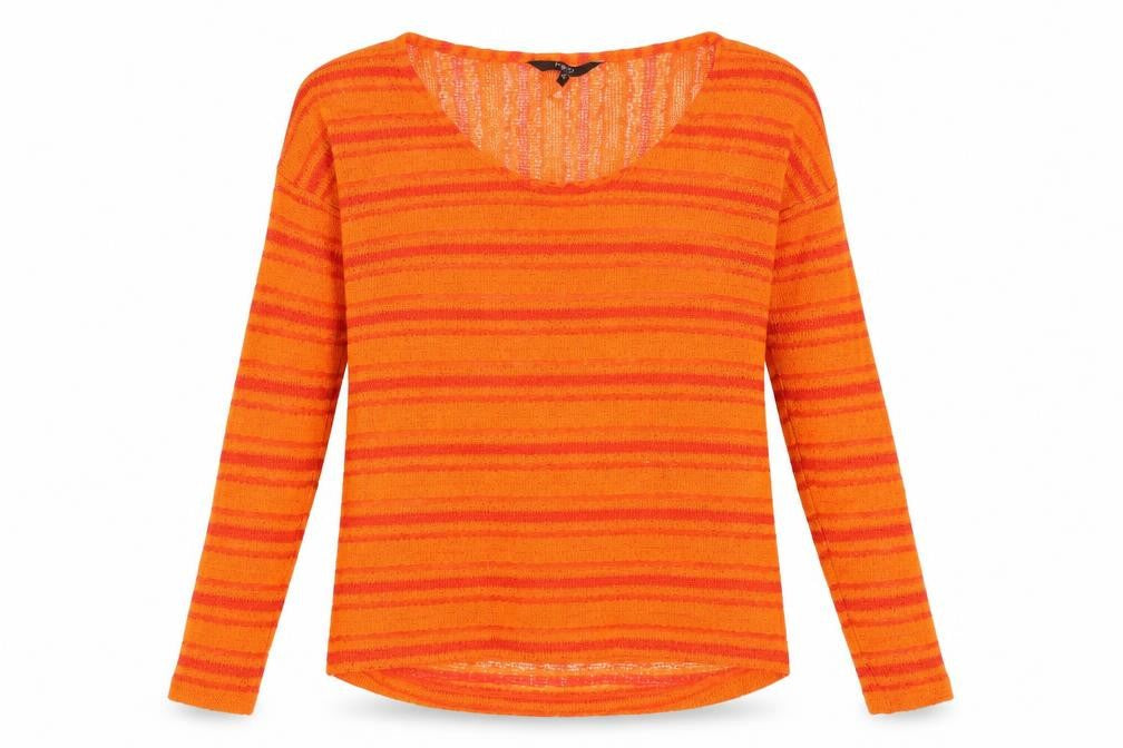 Next Women's Orange Striped Pullover Jumper, Size 10