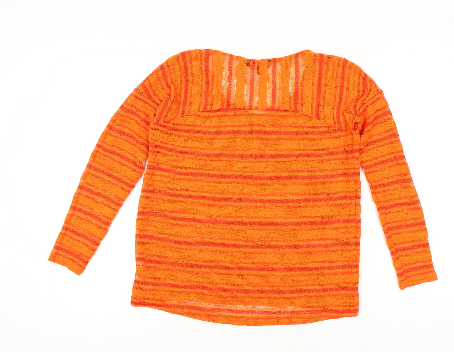 Next Women's Orange Striped Pullover Jumper, Size 10