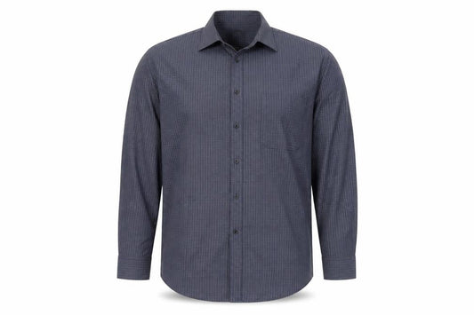 Nicole Miller Men's Blue Check Button-Up Shirt 17.5