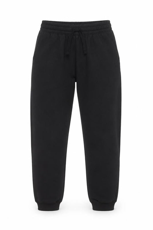 H&M Unisex Black Jogger Trousers - M, Fleece, Elastic Waist