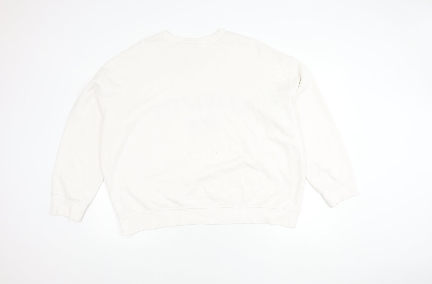 Women's White Pullover Sweatshirt, Large, City Theme