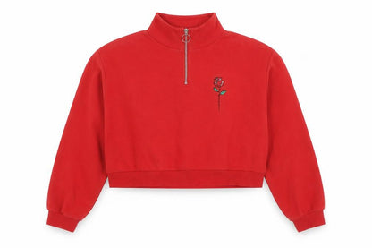H&M Women's Red Embroidered Sweatshirt Size 12