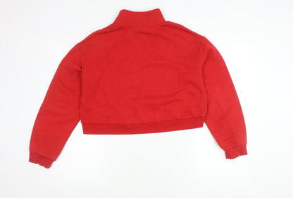 H&M Women's Red Embroidered Sweatshirt Size 12