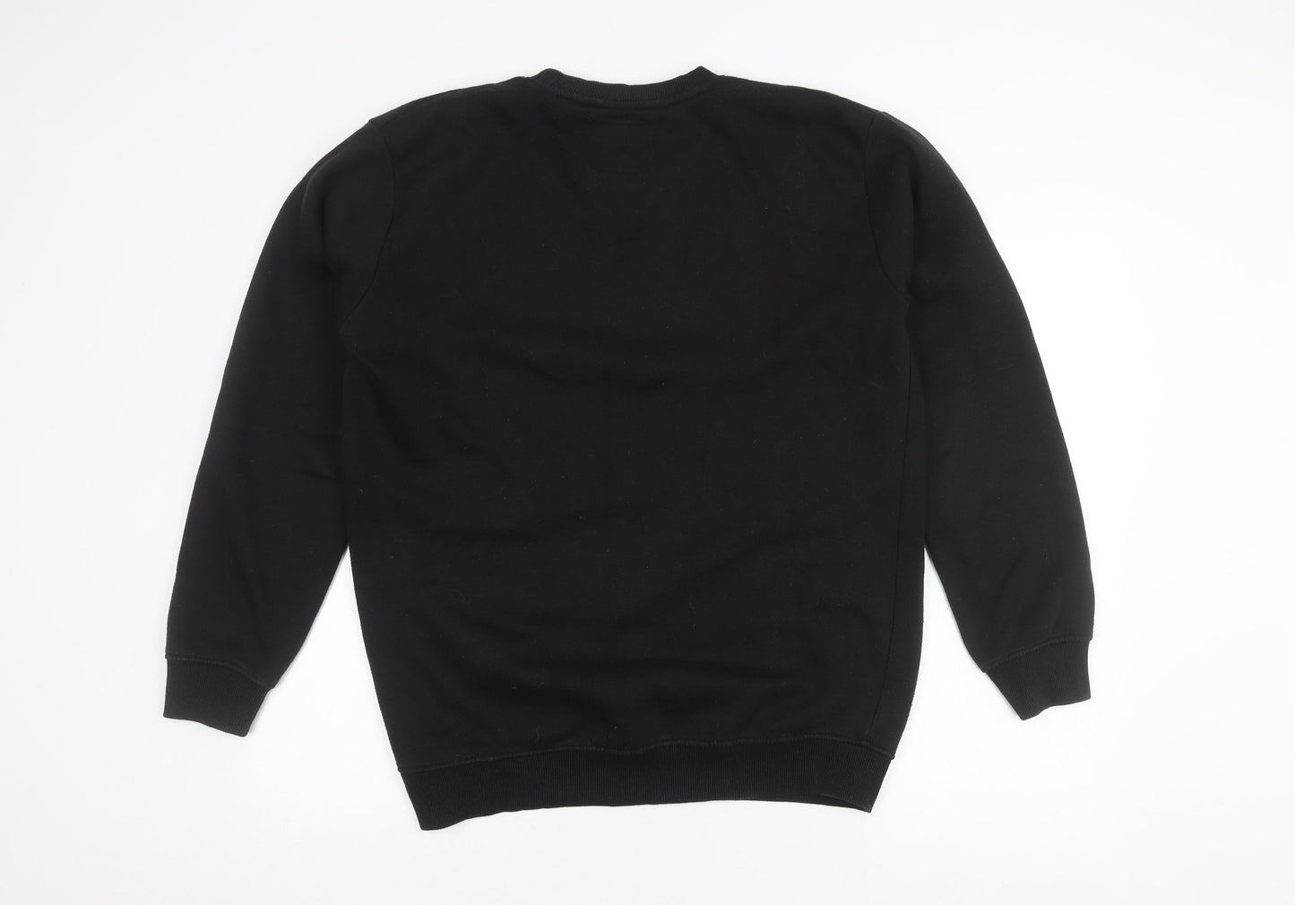 boohooMAN Men's Black Pullover Sweatshirt M Crew Neck