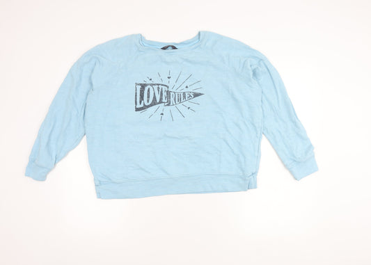 Marks and Spencer Women's Blue Graphic Sweatshirt, Size 16