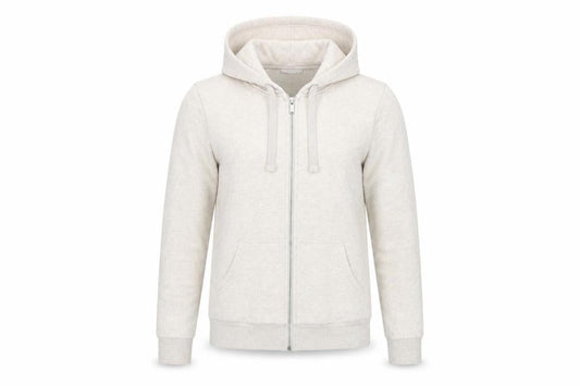 Front view of H&M Women Beige XS Basic Jacket with Hood