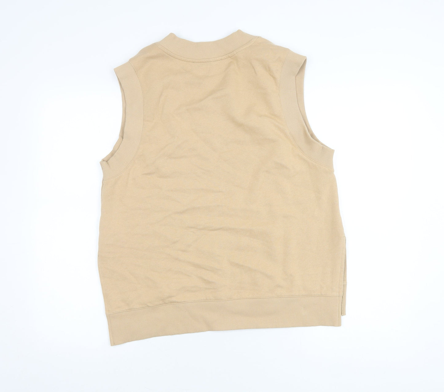 Selected Femme Women's Beige Cotton V-Neck Vest