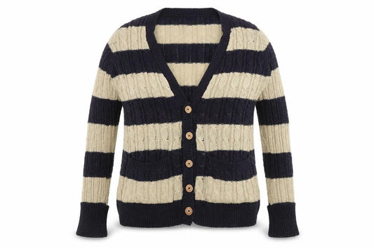 Blonde + Blonde Women's Blue Striped Cardigan Size 8