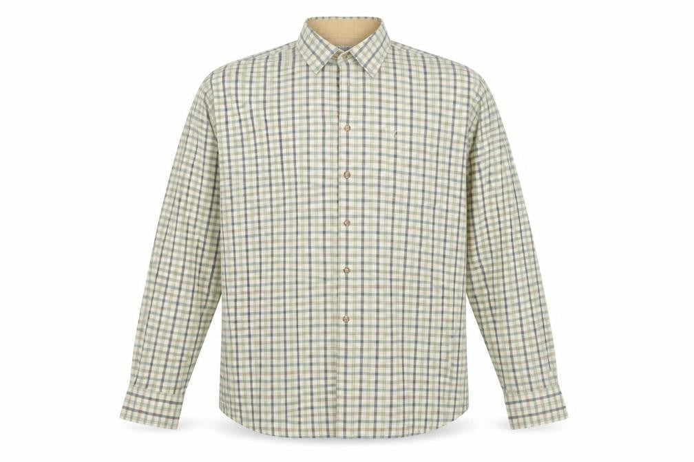Penmar Men's Beige Check Long Sleeve Shirt 16.5