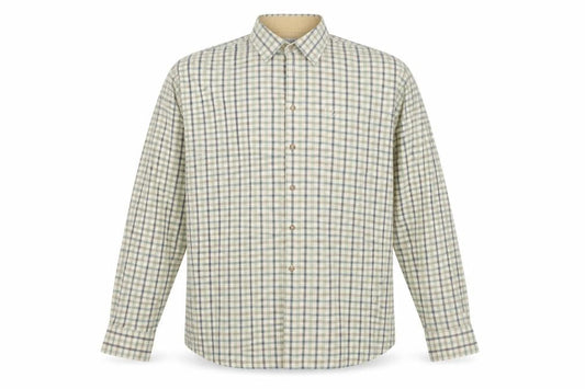 Penmar Men's Beige Check Long Sleeve Shirt 16.5