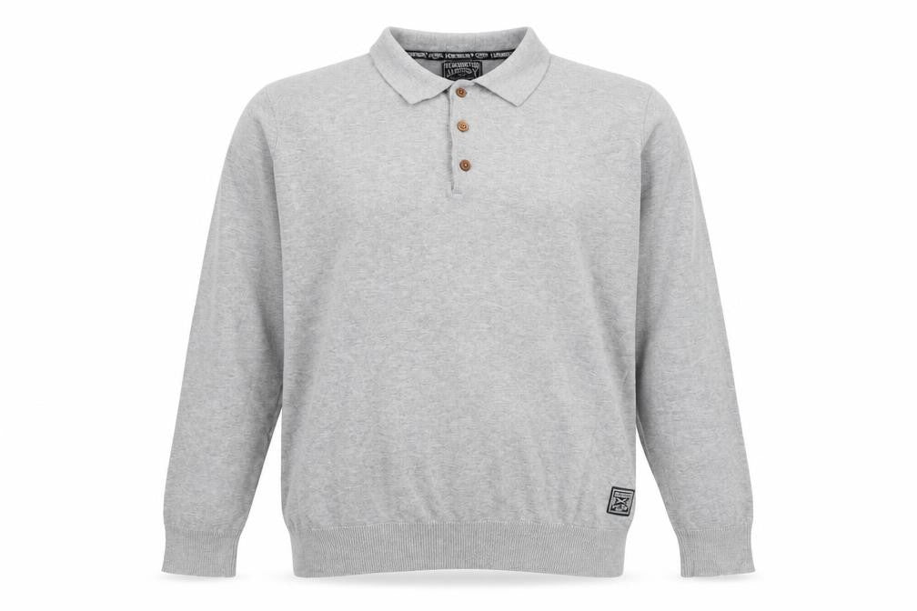 Men's Grey Long Sleeve Polo - Kensington Eastside