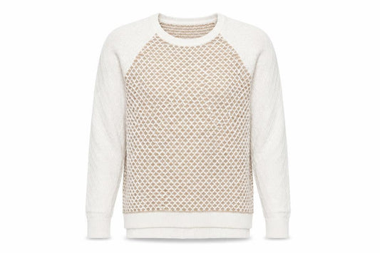 Front view of Land's End Men's Beige Open-Knit jumper L