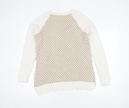 Back view of Land's End Men's Beige Open-Knit jumper L