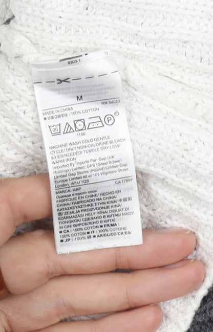 Brand and care label for Gap Women's Grey Knit jumper, size M
