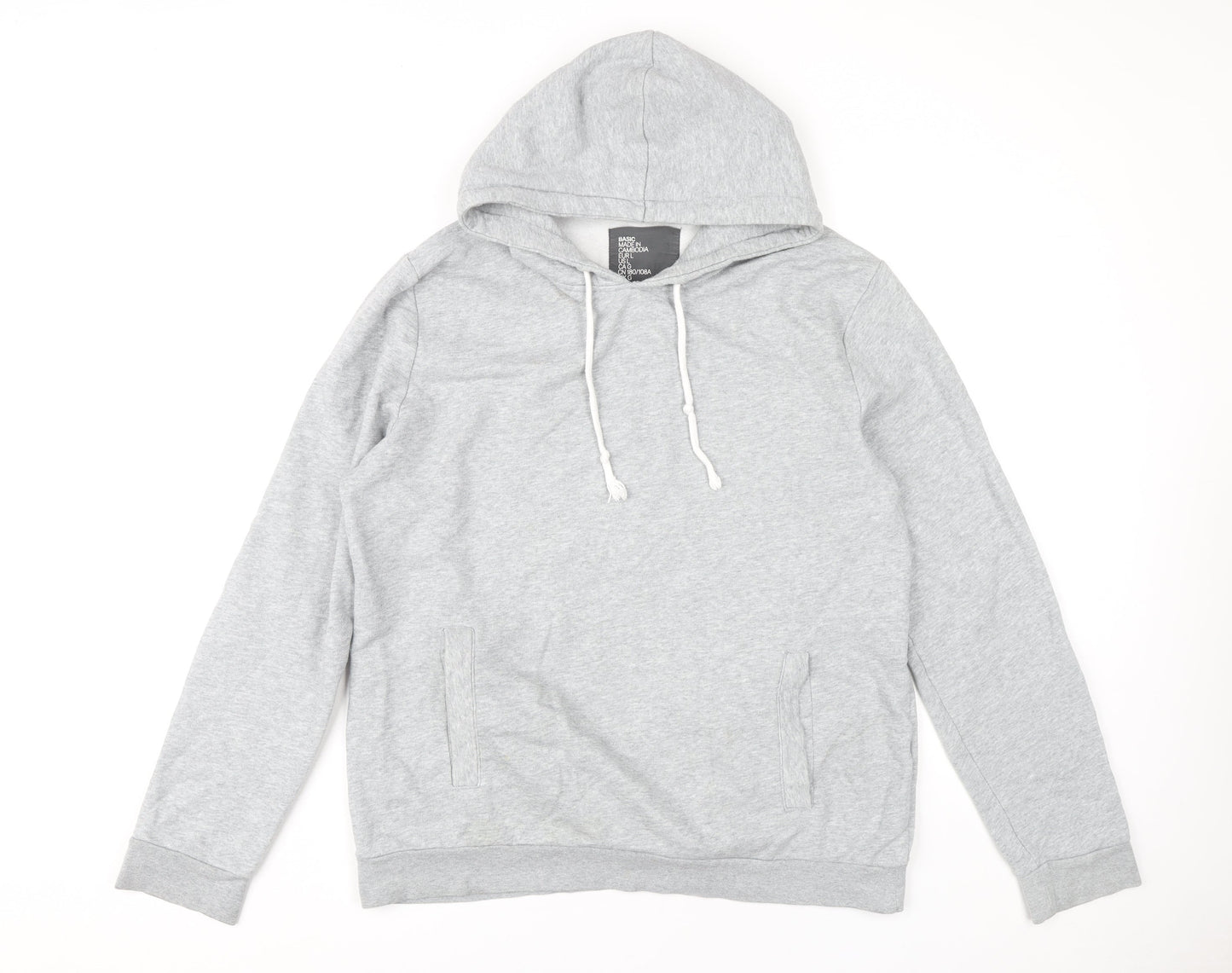 H&M Men's Grey Hoodie L Pullover
