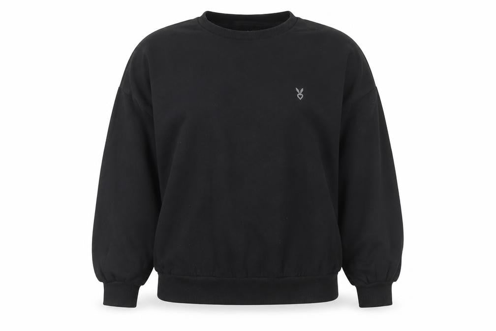 Cardio Bunny Black Women's L Pullover Sweatshirt - Casual Logo