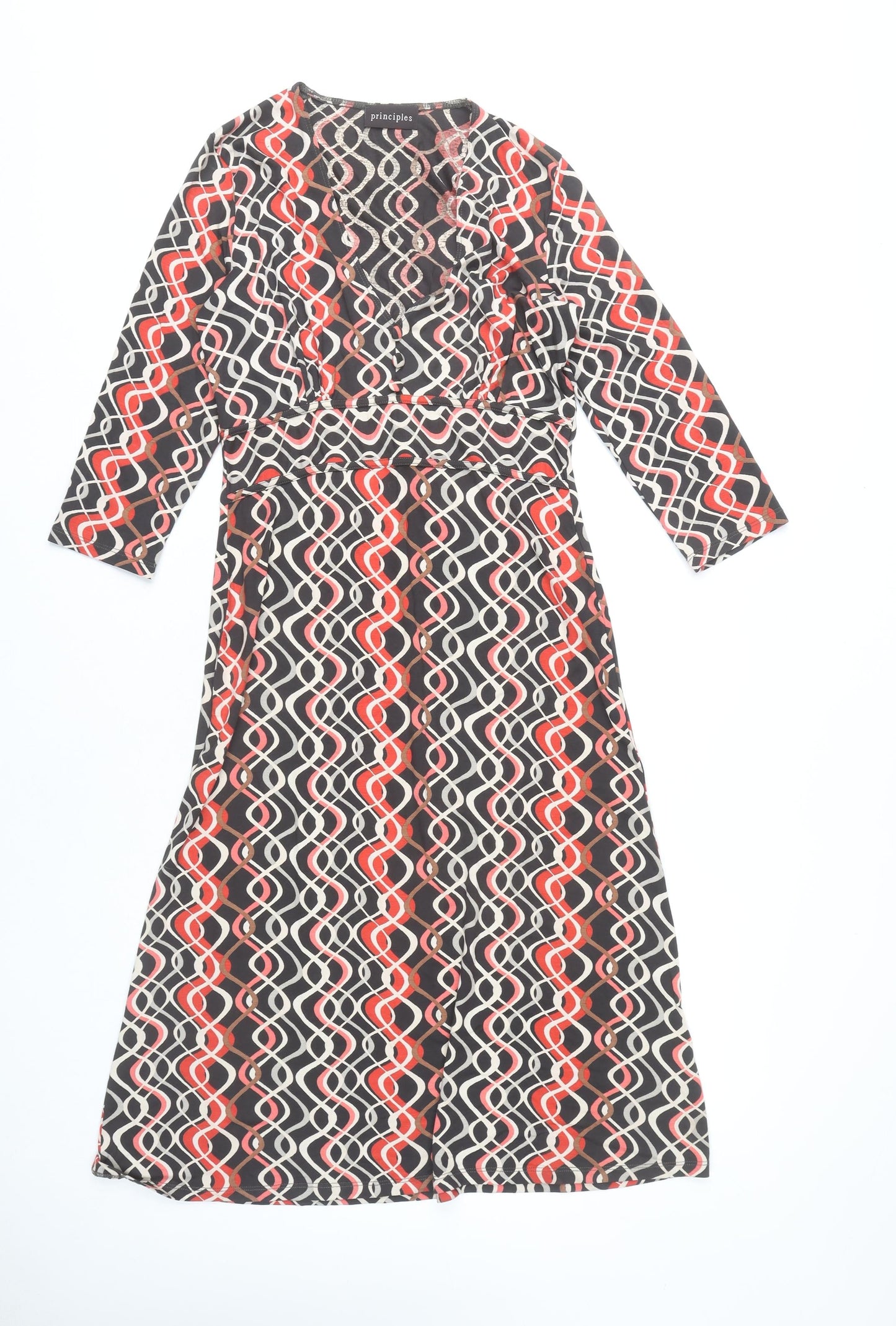 Principles Women's Multicoloured Midi Dress Size 10