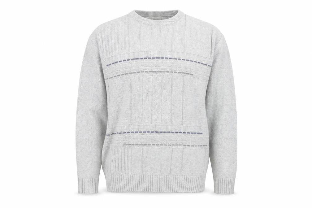 BH Men's Grey Cable-Knit Pullover Jumper M