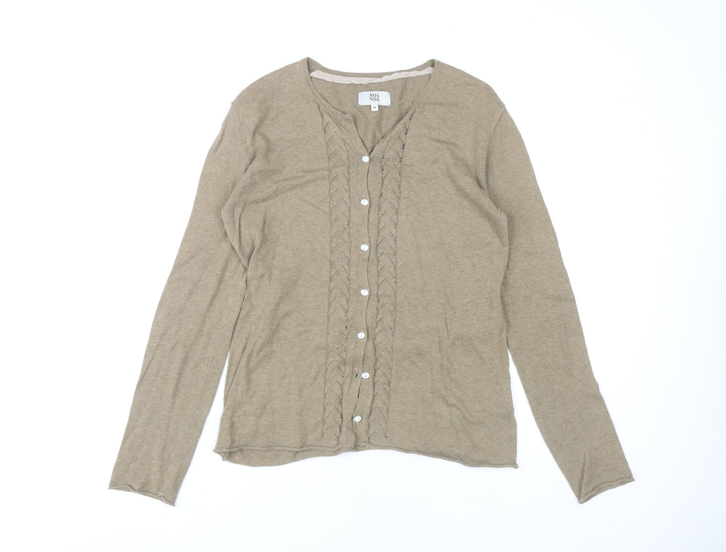 Noa Noa Women Beige XS Cardigan Long Sleeve Knit