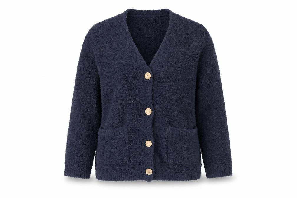 Next Women's Blue Cardigan, L, V-Neck, Button Accents
