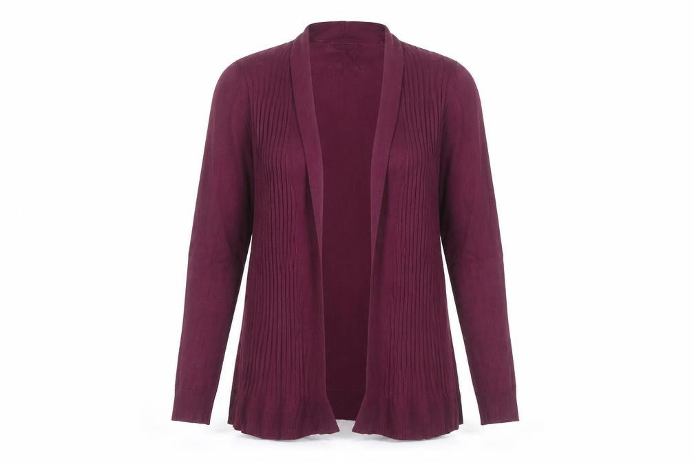 Marks & Spencer Women's Burgundy Open Front Cardigan Size S
