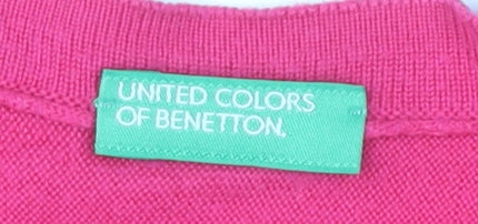United Colors of Benetton Women's Pink Viscose Blend Cape Jumper Size M