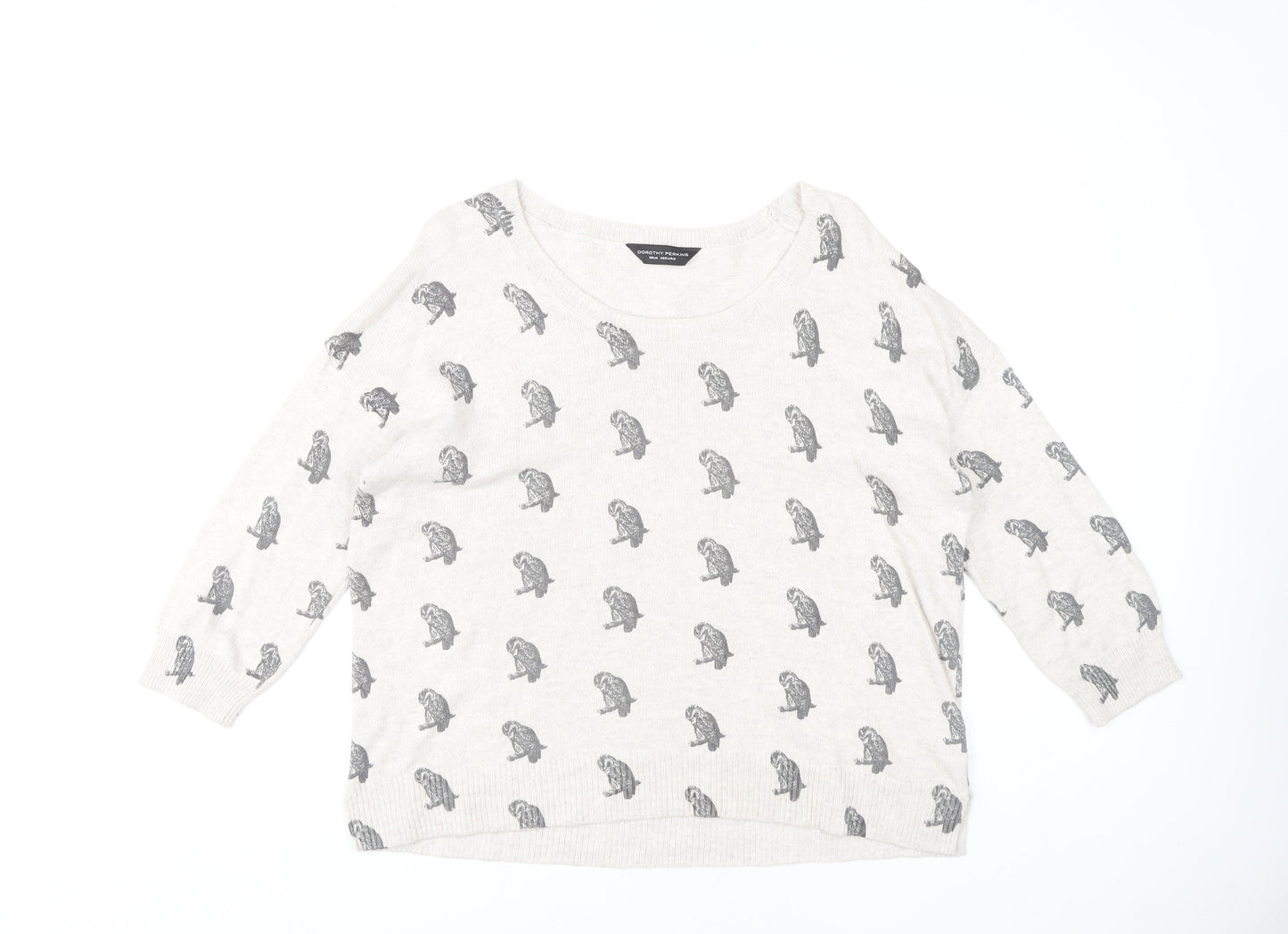 Dorothy Perkins Women's Ivory Animal Print Jumper Size 20