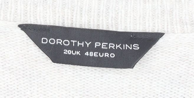 Dorothy Perkins Women's Ivory Animal Print Jumper Size 20