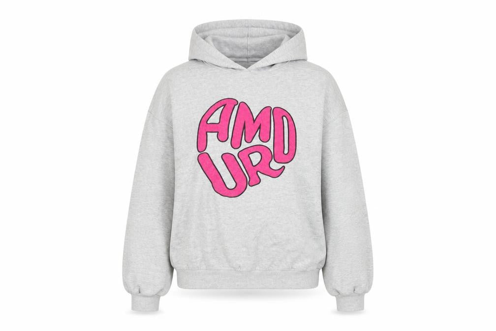RISING Grey Pullover Hoodie M Unisex Adults Casual