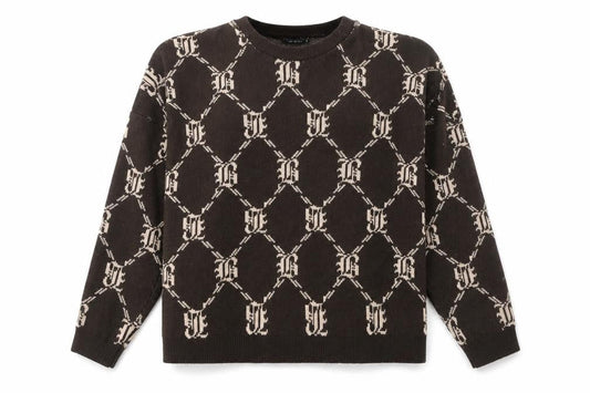 Boohoo Women's XL Brown Geometric Pullover Jumper