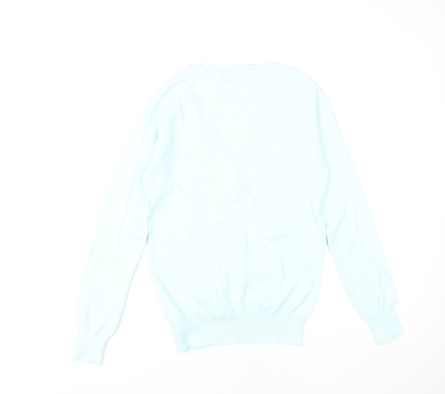 Zara Women's Blue Cardigan Size 14 Knit V-Neck