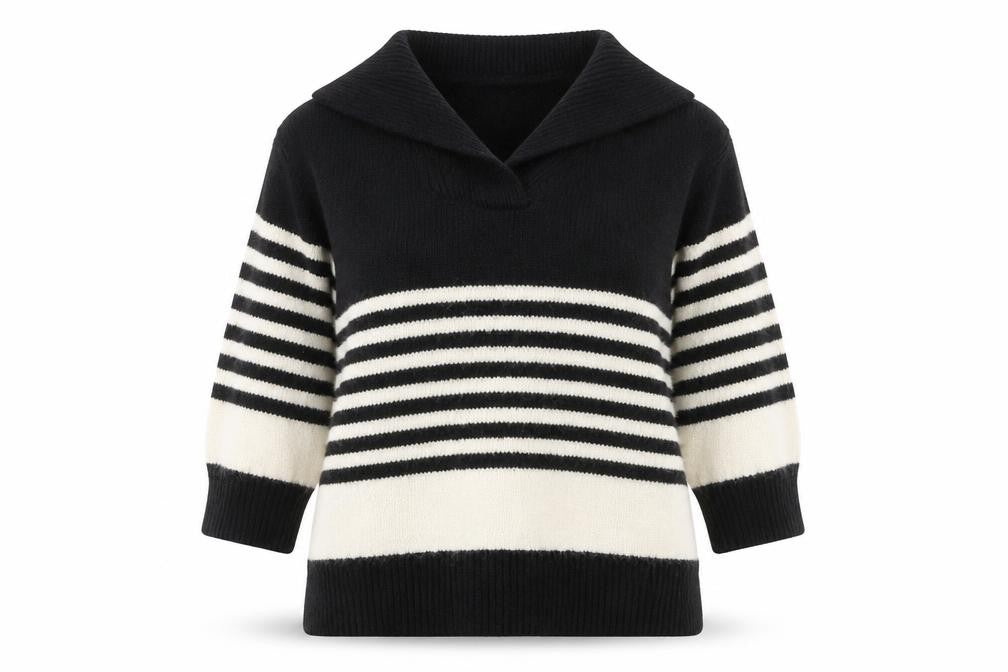 Next Women's Black Striped Pullover Jumper - Size 16