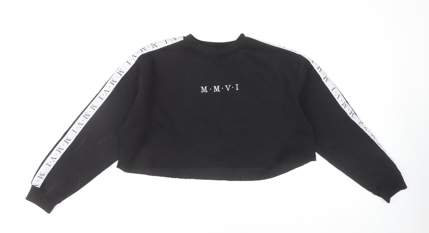 Boohoo Women's Black Graphic Pullover Sweatshirt XL