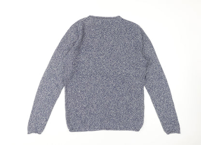 Back view of Solid Men's Blue L Knitted jumper