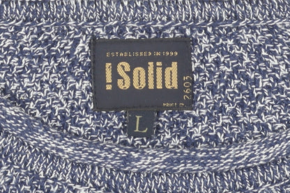 Close-up detail of Solid Men's Blue L Knitted jumper