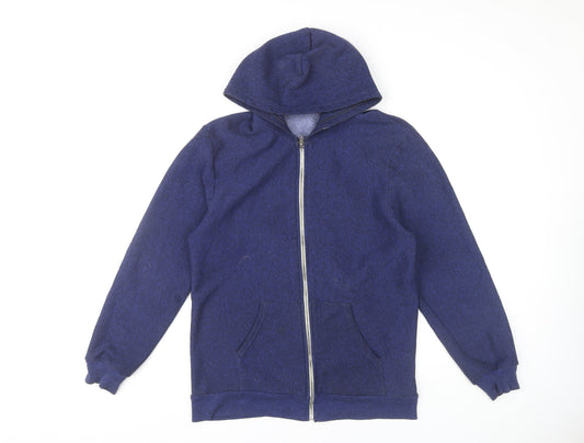 American Apparel Women's Blue Full Zip Hoodie - Size L