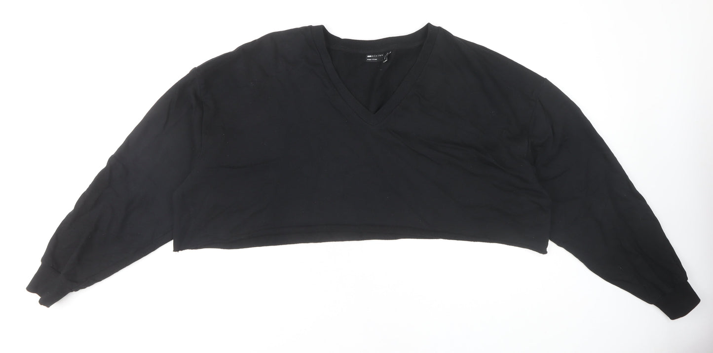ASOS DESIGN Women’s Black V-Neck Pullover Sweatshirt